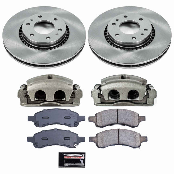 PowerStop OE Stock Replacement Low-Dust Ceramic Brake Pad, Rotor and Caliper Kit