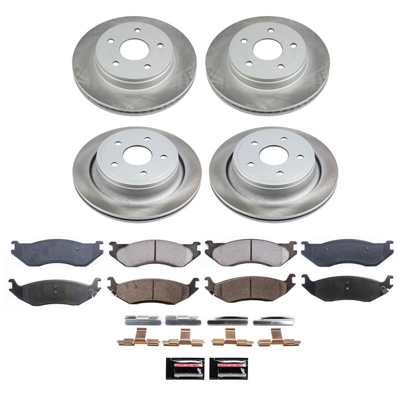 PowerStop Semi-Coated Rotor and Low-Dust Ceramic Brake Pad Kit
