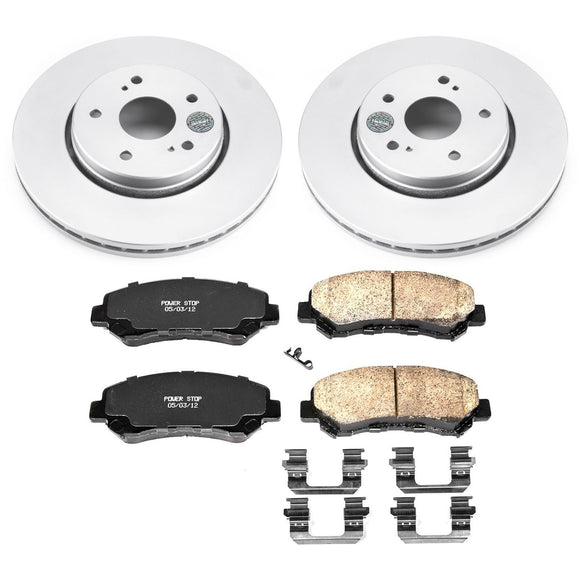 PowerStop Genuine Geomet Coated Rotor and Low-Dust Ceramic Brake Pad Kit