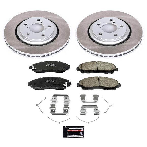 PowerStop Semi-Coated Rotor and Low-Dust Ceramic Brake Pad Kit