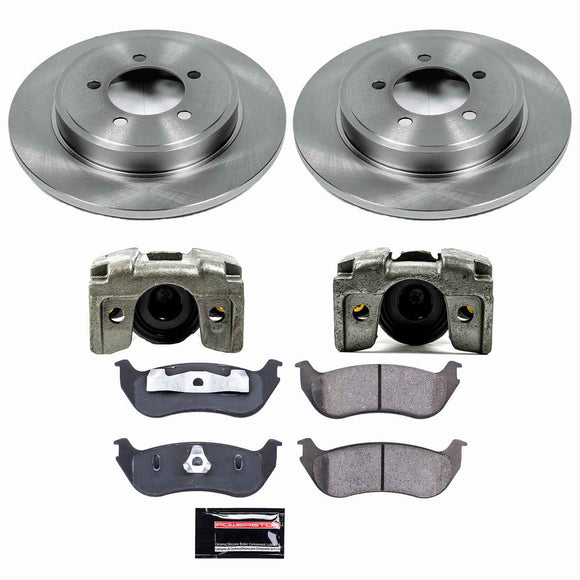 PowerStop OE Stock Replacement Low-Dust Ceramic Brake Pad, Rotor and Caliper Kit