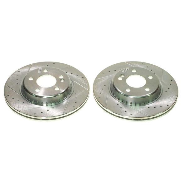 PowerStop Evolution Drilled Slotted Rotors Pair Rear For Mercedes-Benz C400
