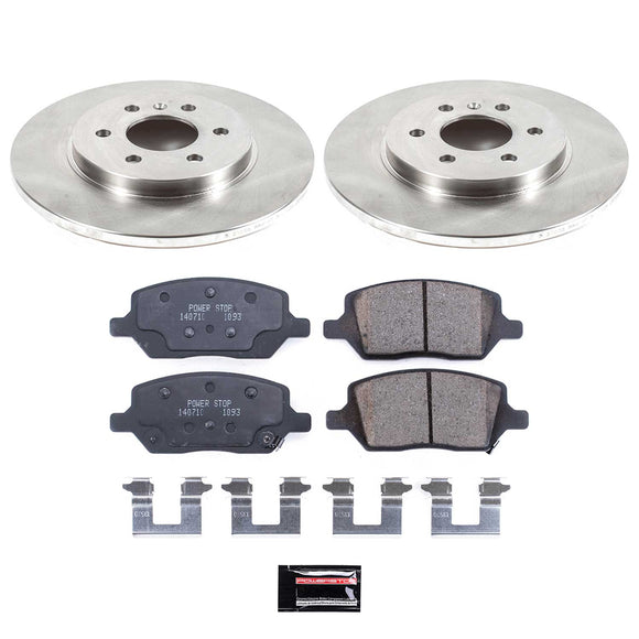 PowerStop OE Stock Replacement Low-Dust Ceramic Brake Pad and Rotor Kit