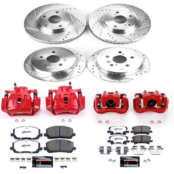 PowerStop Z36 Truck and SUV Ceramic Brake Pad, Drilled & Slotted Rotor, and Cali