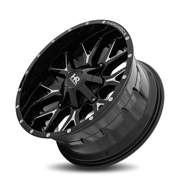 20x10 Hardrock Affliction Gloss Black Milled 5x127/139.7 ET-19 wheel/rim
