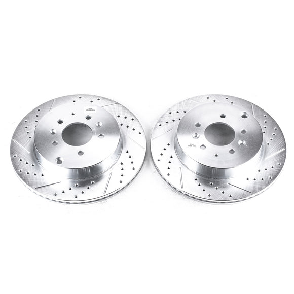 PowerStop Evolution Drilled Slotted Rotors Pair Rear For Mazda CX-9