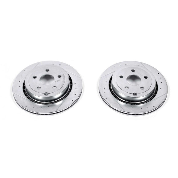 PowerStop Evolution Drilled Slotted Rotors Pair Rear For Pontiac G8