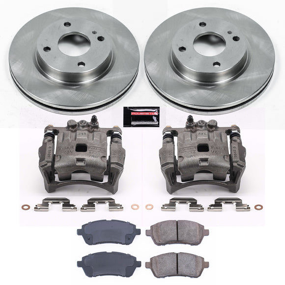 PowerStop OE Stock Replacement Low-Dust Ceramic Brake Pad, Rotor and Caliper Kit