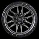 22x10 Lock Off-Road Krawler Matte Gray Black Ring 6x135 ET-18 Wheel Rim-2