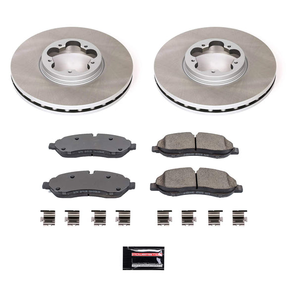 PowerStop Semi-Coated Rotor and Low-Dust Ceramic Brake Pad Kit