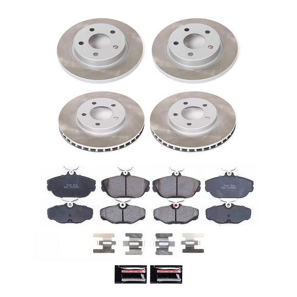 PowerStop Semi-Coated Rotor and Low-Dust Ceramic Brake Pad Kit