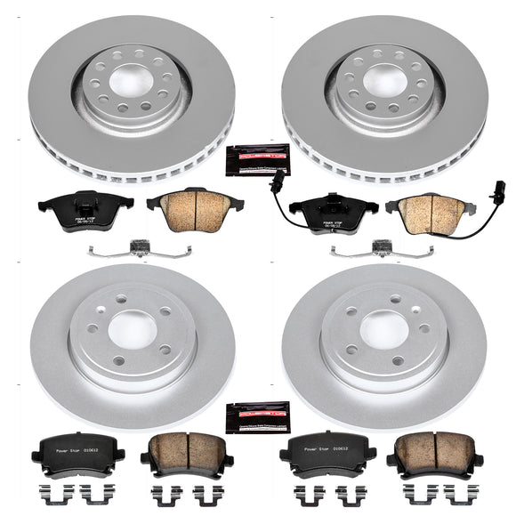 PowerStop Genuine Geomet Coated Rotor and Carbon-Fiber Ceramic Brake Pad Kit