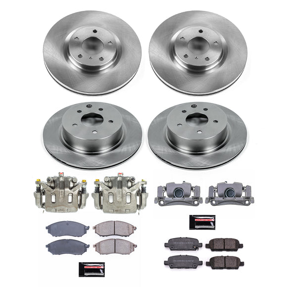 PowerStop OE Stock Replacement Low-Dust Ceramic Brake Pad, Rotor and Caliper Kit