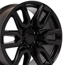 20" Replica Wheel CV36 Fits GMC Sierra Rim 20x9 Gloss Black Wheel