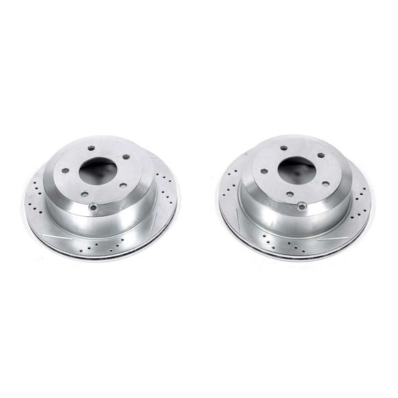 PowerStop Evolution Drilled Slotted Rotors Pair Rear For Pontiac GTO