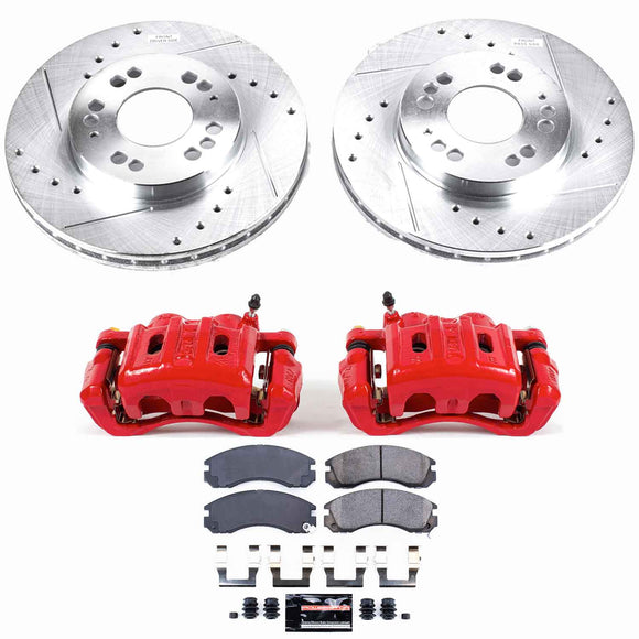 PowerStop Z23 Daily Driver Carbon-Fiber Ceramic Pads Drilled & Slotted Rotor & C
