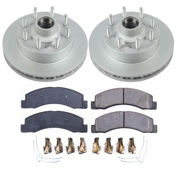 PowerStop Genuine Geomet Coated Rotor and Low-Dust Ceramic Brake Pad Kit