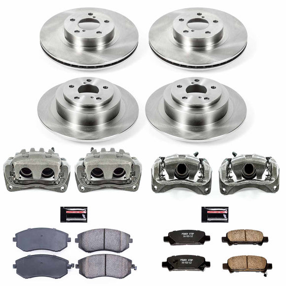 PowerStop OE Stock Replacement Low-Dust Ceramic Brake Pad, Rotor and Caliper Kit