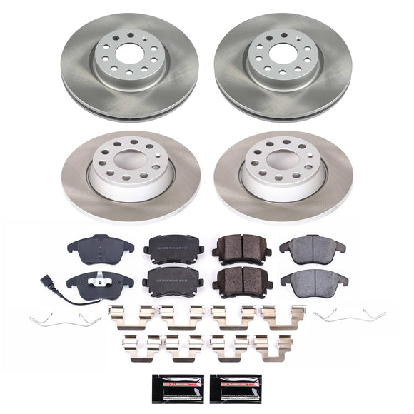 PowerStop Semi-Coated Rotor and Low-Dust Ceramic Brake Pad Kit
