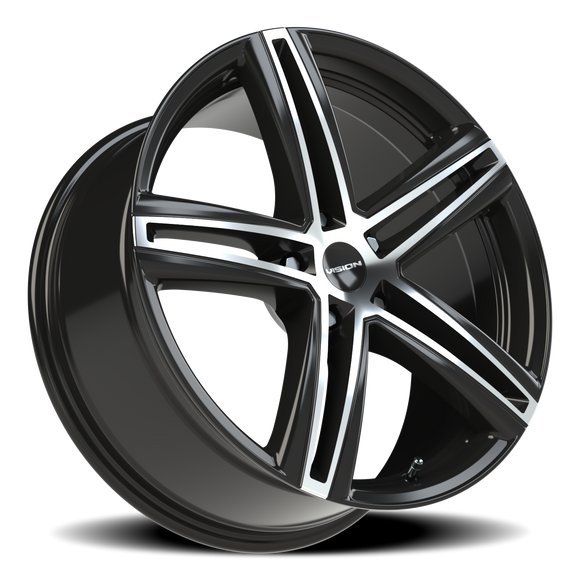 19x8.5 Vision Nitrous Gloss Black Machined Face 5x114.3 ET40 CB73.1 Wheel Rim