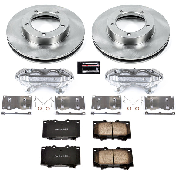 PowerStop OE Stock Replacement Low-Dust Ceramic Brake Pad, Rotor and Caliper Kit