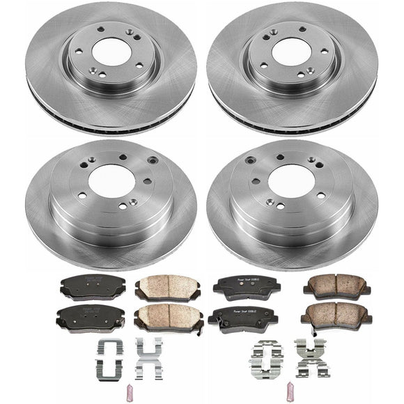 PowerStop OE Stock Replacement Low-Dust Ceramic Brake Pad and Rotor Kit