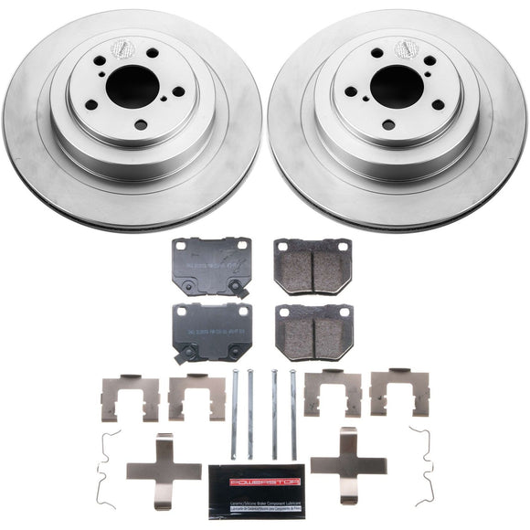 PowerStop Genuine Geomet Coated Rotor and Low-Dust Ceramic Brake Pad Kit