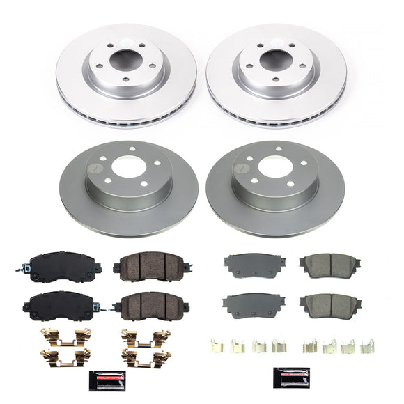 PowerStop Genuine Geomet Coated Rotor and Low-Dust Ceramic Brake Pad Kit