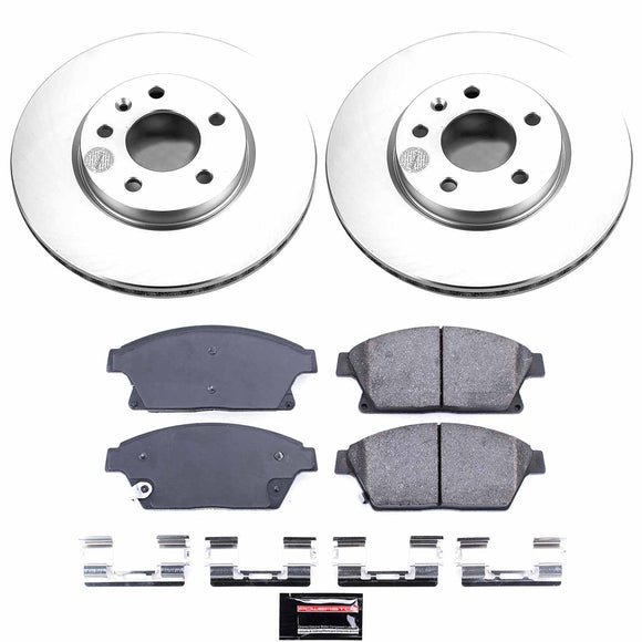 PowerStop Genuine Geomet Coated Rotor and Low-Dust Ceramic Brake Pad Kit