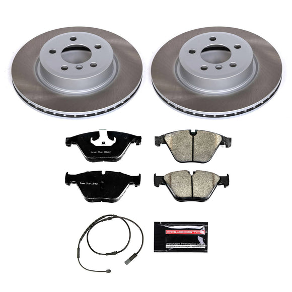 PowerStop Semi-Coated Rotor and Low-Dust Ceramic Brake Pad Kit