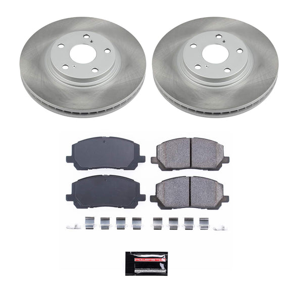 PowerStop Semi-Coated Rotor and Low-Dust Ceramic Brake Pad Kit