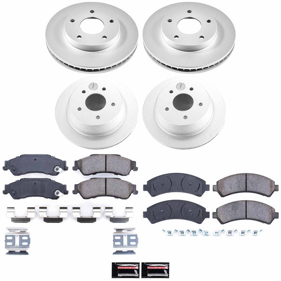 PowerStop Genuine Geomet Coated Rotor and Low-Dust Ceramic Brake Pad Kit