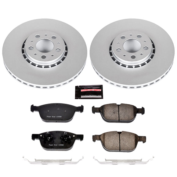 PowerStop Genuine Geomet Coated Rotor and Carbon-Fiber Ceramic Brake Pad Kit