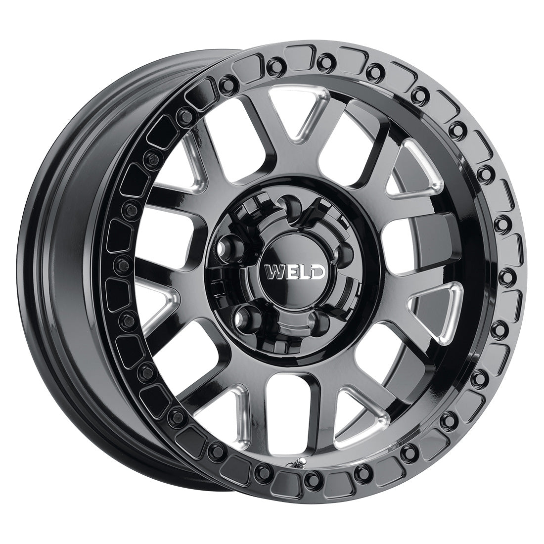 17x9 WELD Off-Road Cinch Beadlk Black 5x127 5x139.7 5x5 5x5.5 ET-12 Wheel