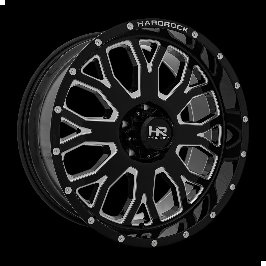 20x9 Hardrock Slammer XPosed Gloss Black Milled 8x170 ET0 wheel/rim