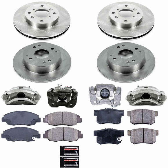 PowerStop OE Stock Replacement Low-Dust Ceramic Brake Pad, Rotor and Caliper Kit