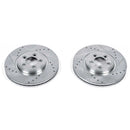 PowerStop Evolution Drilled Slotted Rotors Pair Front For Jaguar S-Type