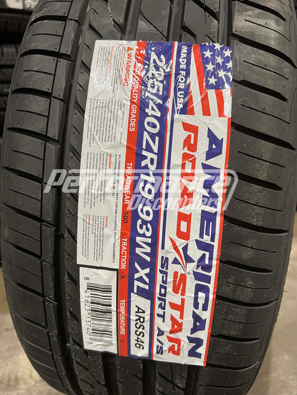 225/40ZR19 American Roadstar Sport A/S 93W BSW SL 225 40 19 2254019