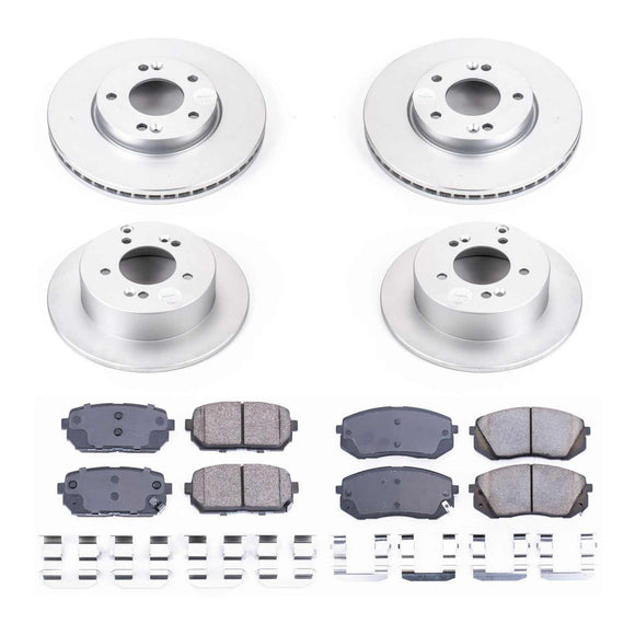 PowerStop Genuine Geomet Coated Rotor and Low-Dust Ceramic Brake Pad Kit
