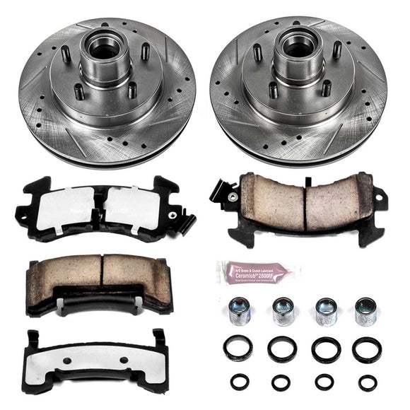 PowerStop Z36 Carbon-Fiber Ceramic Brake Pad with Drilled and Slotted Rotor Kit