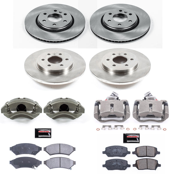 PowerStop OE Stock Replacement Low-Dust Ceramic Brake Pad, Rotor and Caliper Kit