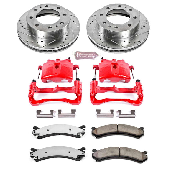 PowerStop Z36 Truck and SUV Ceramic Brake Pad, Drilled & Slotted Rotor, and Cali