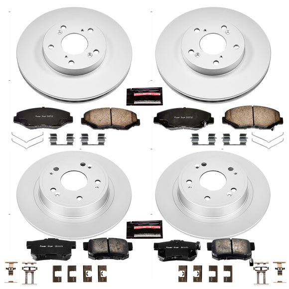 PowerStop Genuine Geomet Coated Rotor and Low-Dust Ceramic Brake Pad Kit