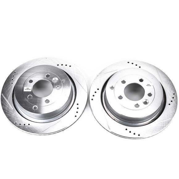 PowerStop Evolution Drilled Slotted Rotors Pair Rear For LRover LR3
