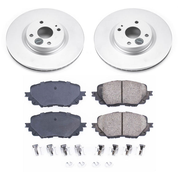 PowerStop Genuine Geomet Coated Rotor and Low-Dust Ceramic Brake Pad Kit