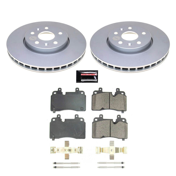 PowerStop Genuine Geomet Coated Rotor and Low-Dust Ceramic Brake Pad Kit