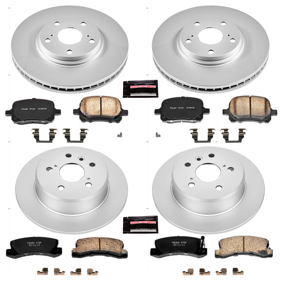 PowerStop Genuine Geomet Coated Rotor and Low-Dust Ceramic Brake Pad Kit