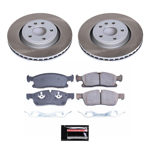 PowerStop Semi-Coated Rotor and Low-Dust Ceramic Brake Pad Kit