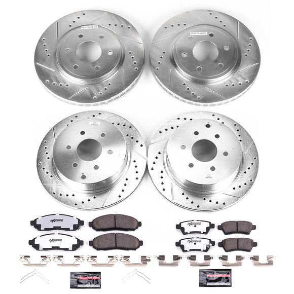 PowerStop Z36 Carbon-Fiber Ceramic Brake Pad with Drilled and Slotted Rotor Kit