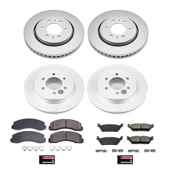 PowerStop Genuine Geomet Coated Rotor and Low-Dust Ceramic Brake Pad Kit
